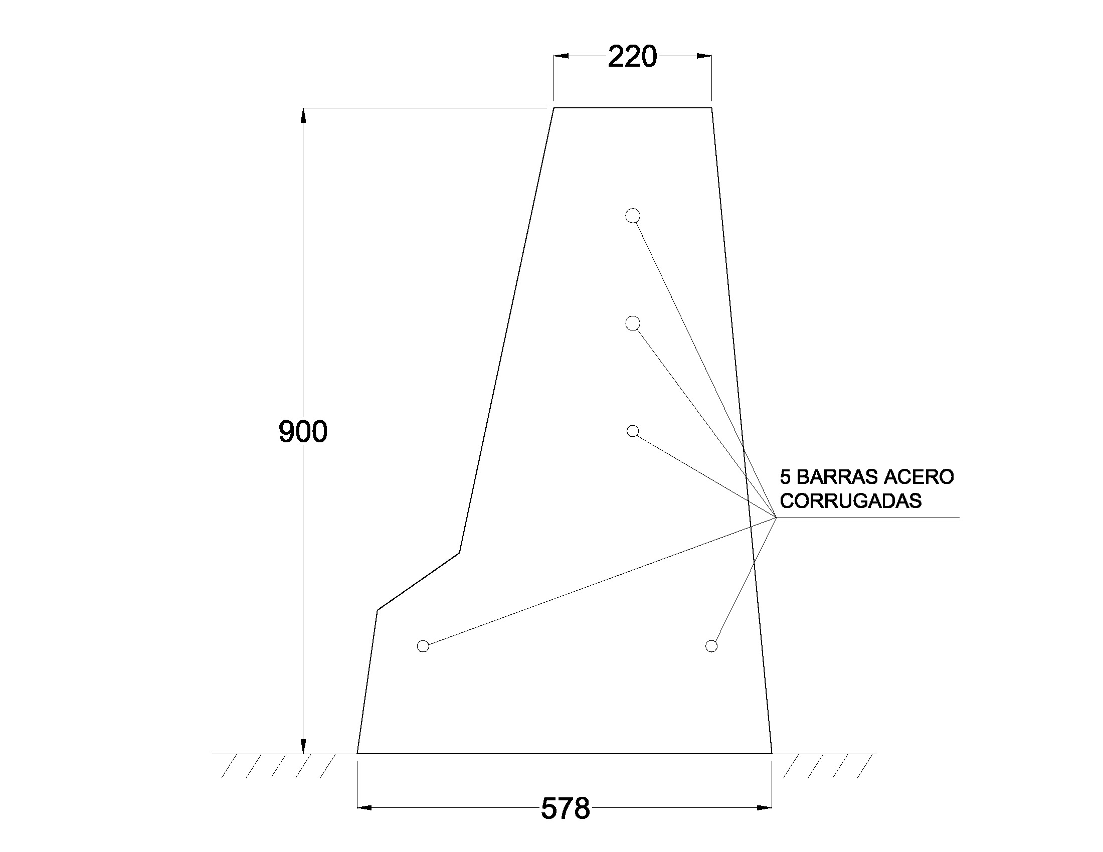 Barrera de hormigón in situ simple